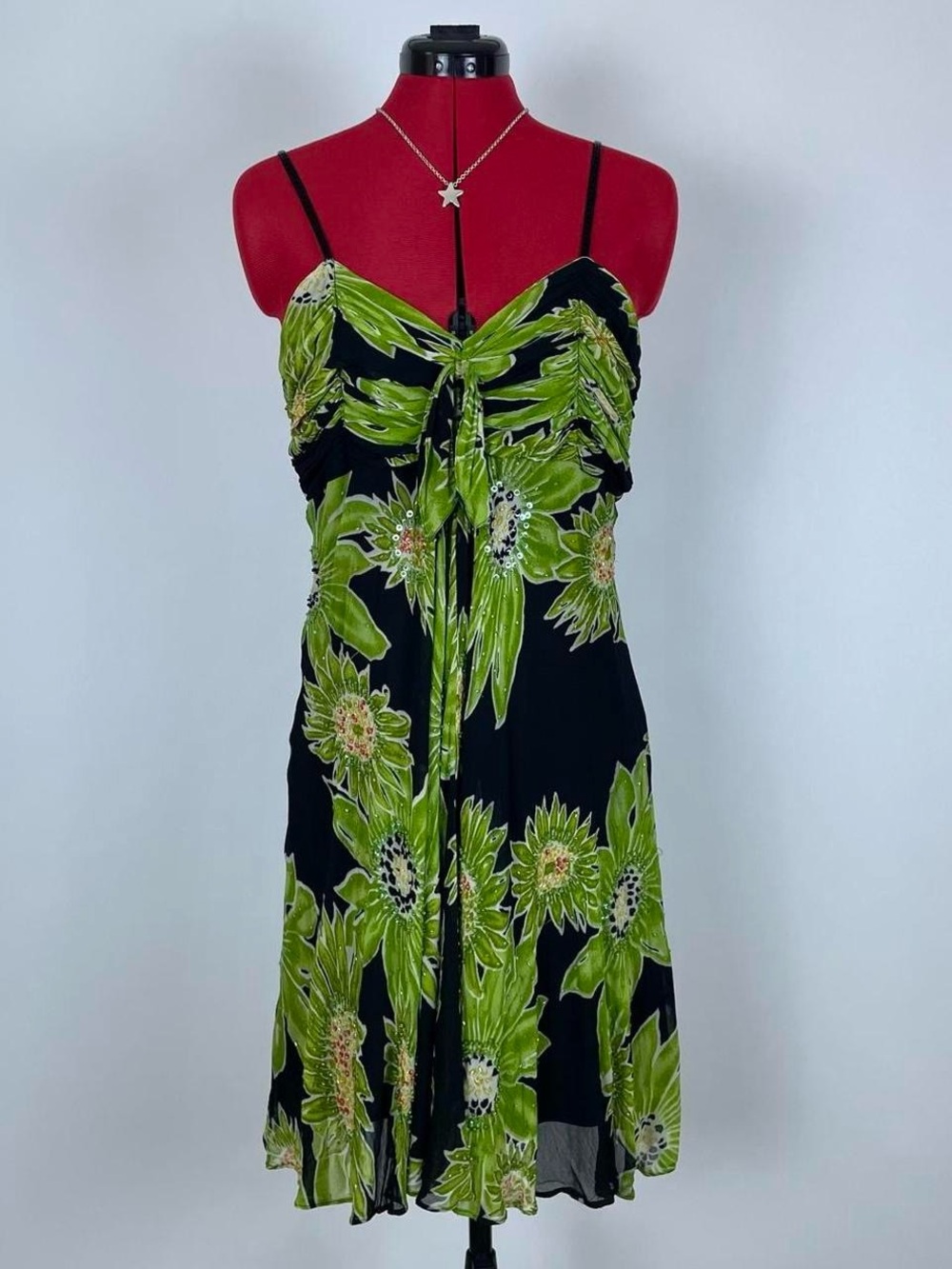 Y2K Beaded Tropical Dress